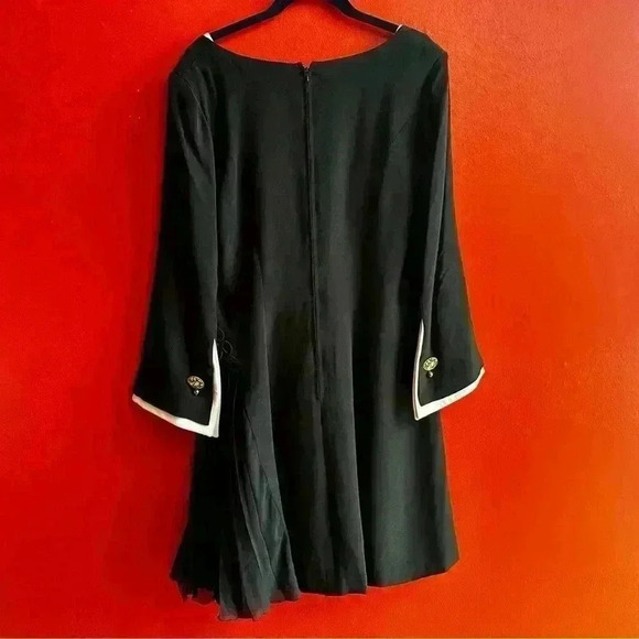 Vintage Jacques Fath Paris Neiman Marcus back and white silk dress size 12 - Picture 3 of 11